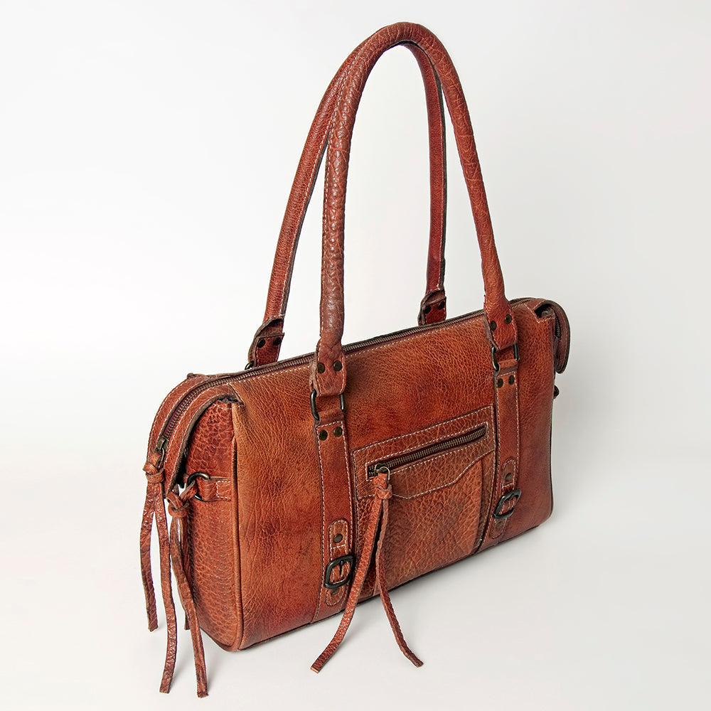 Never Mind Tote Vintage Handmade Genuine Cowhide Leather