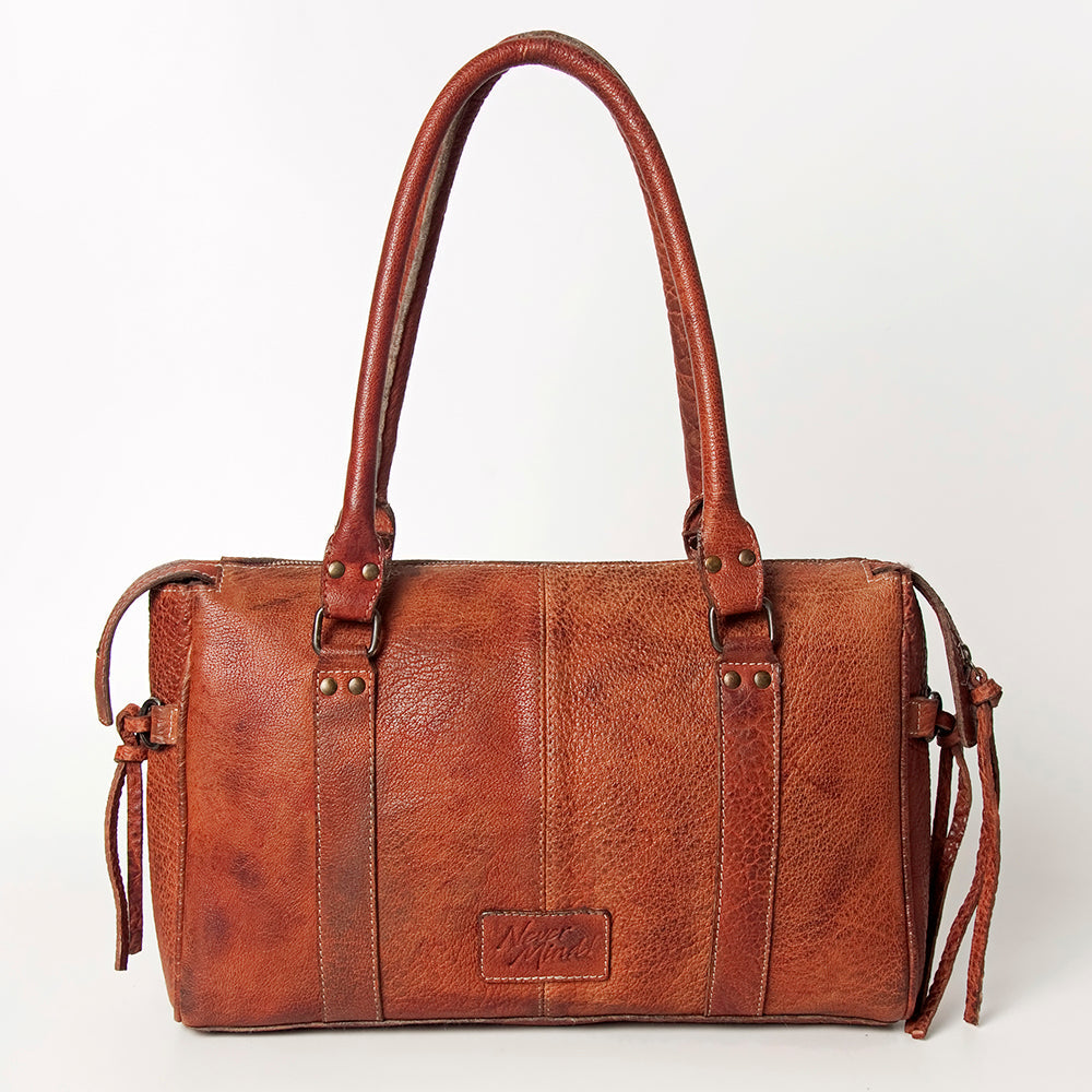 Never Mind Tote Vintage Handmade Genuine Cowhide Leather