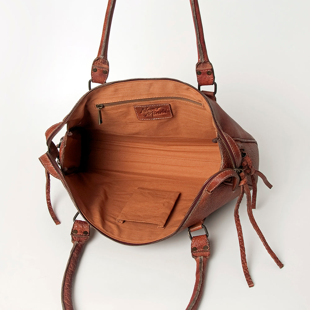 Never Mind Tote Vintage Handmade Genuine Cowhide Leather
