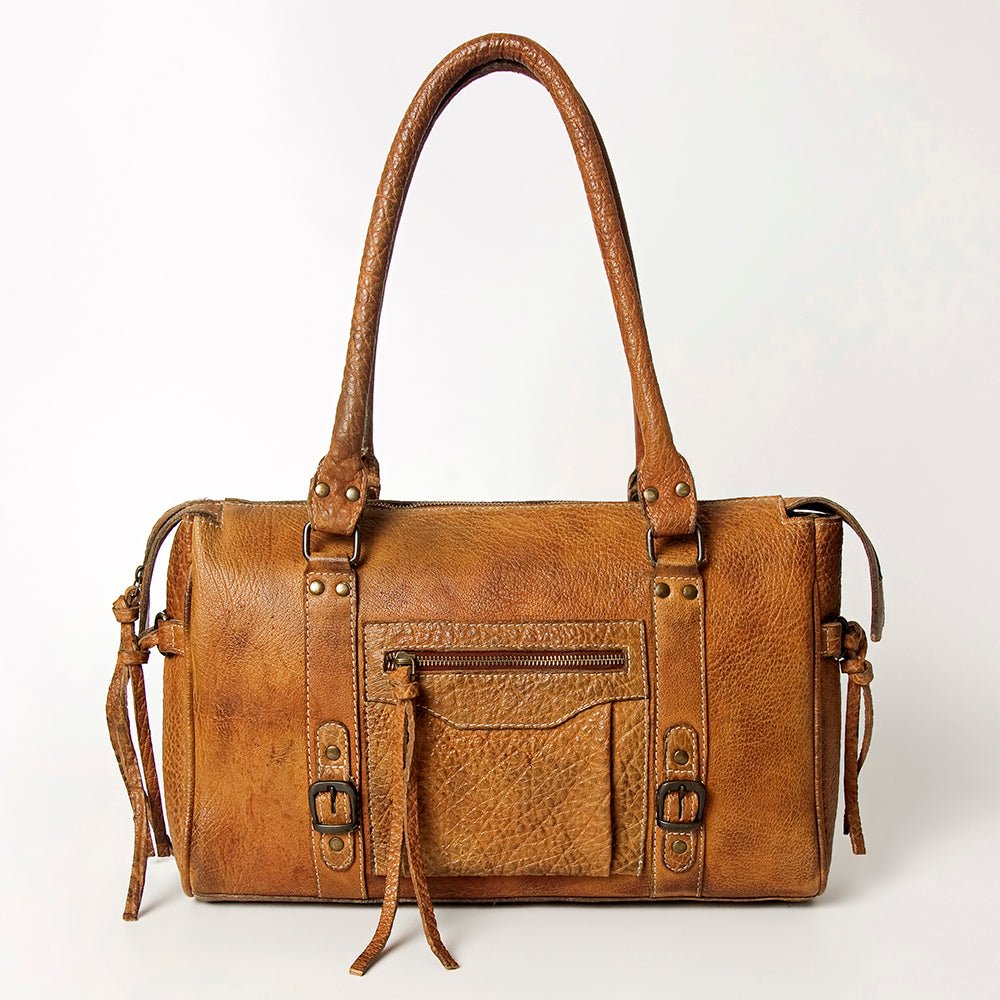 Never Mind Tote Vintage Handmade Genuine Cowhide Leather
