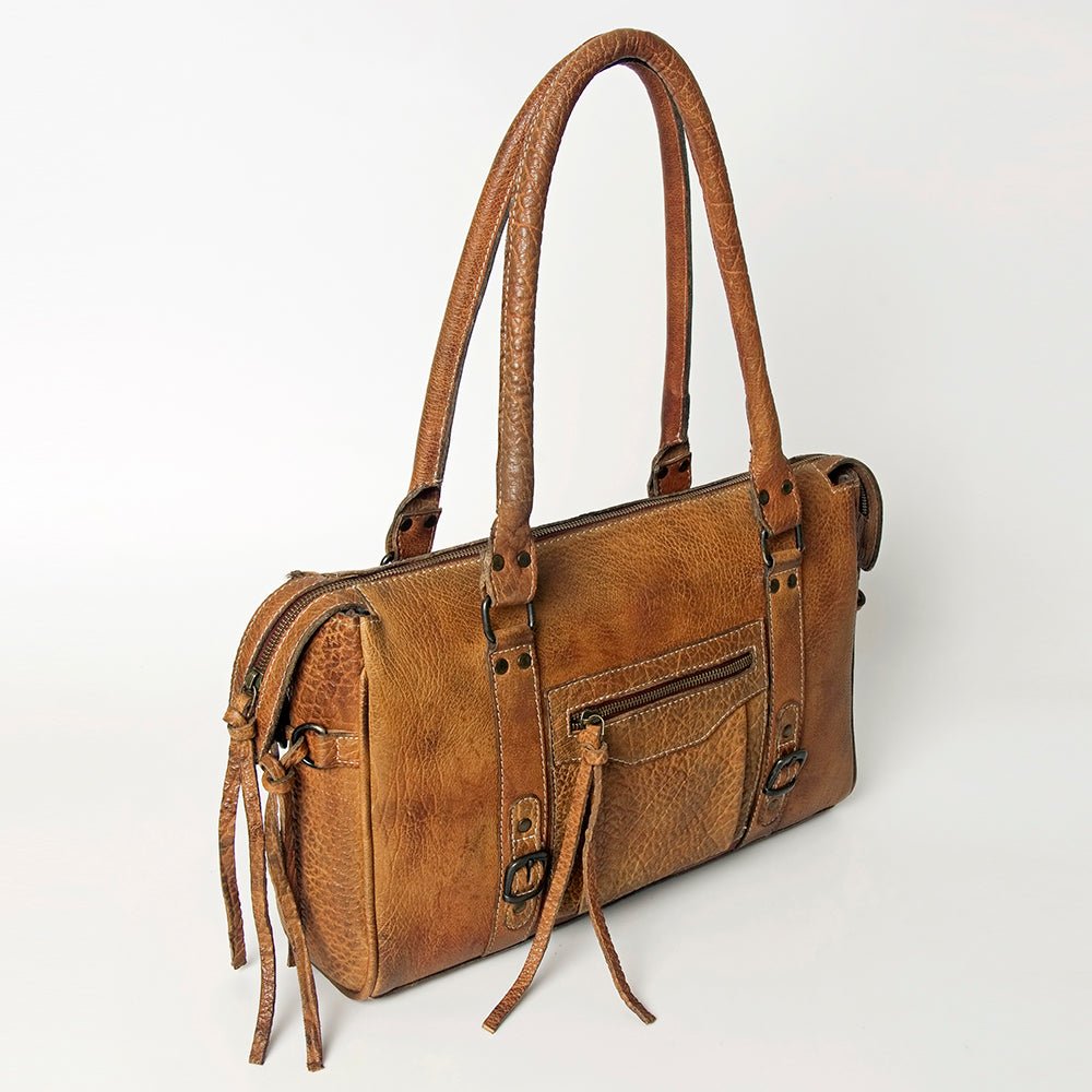 Never Mind Tote Vintage Handmade Genuine Cowhide Leather