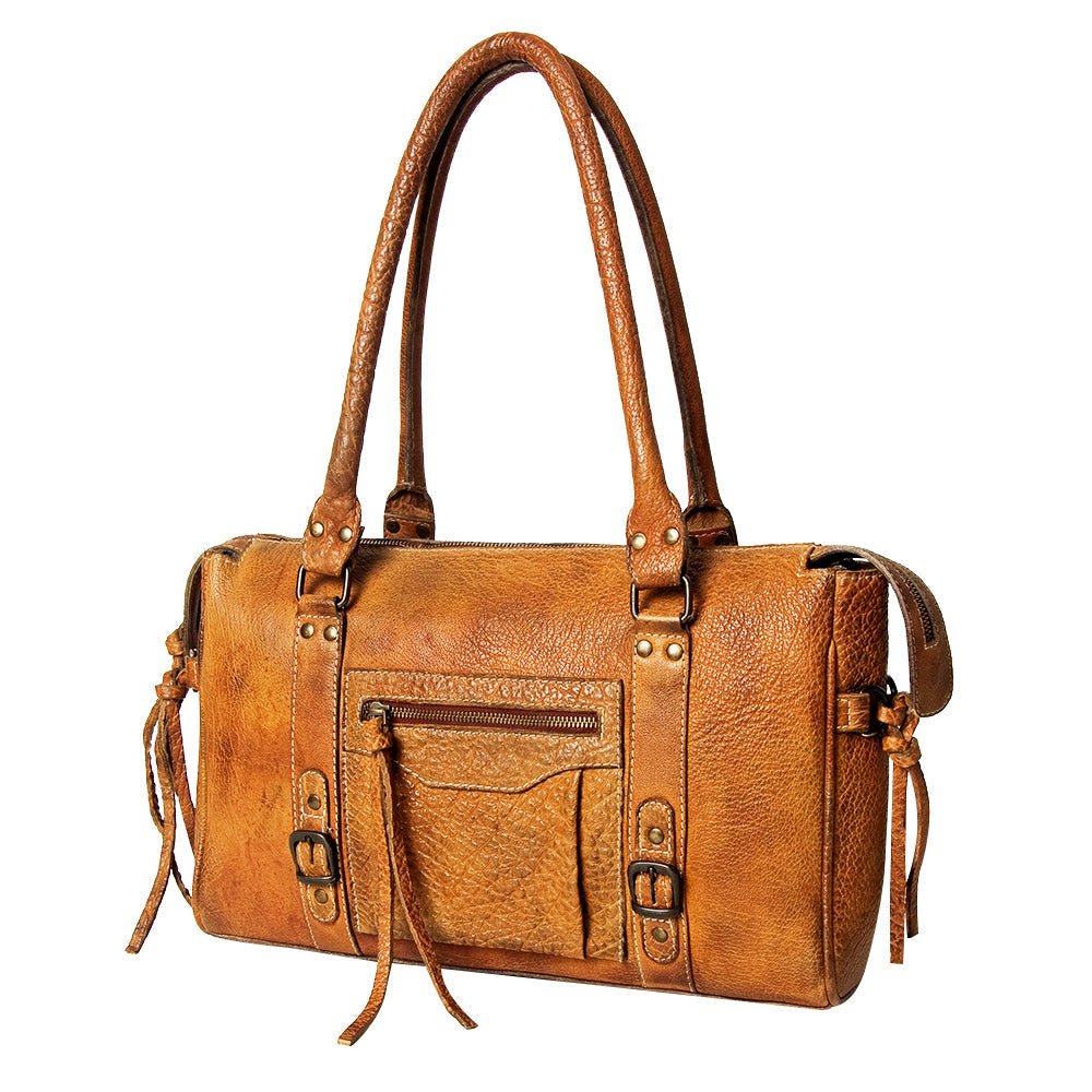 Never Mind Tote Vintage Handmade Genuine Cowhide Leather