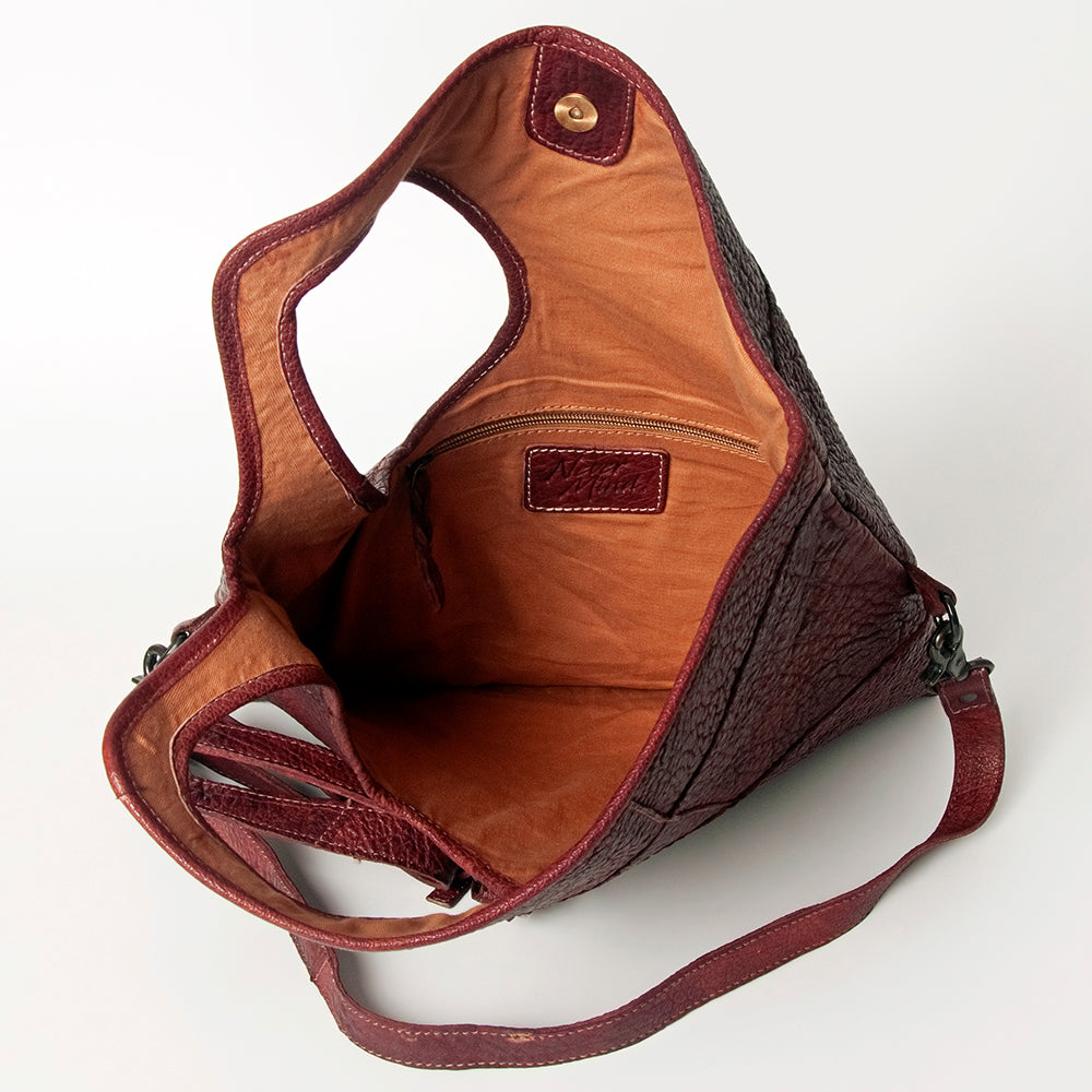 Never Mind Clutch Vintage Handmade Genuine Cowhide Leather