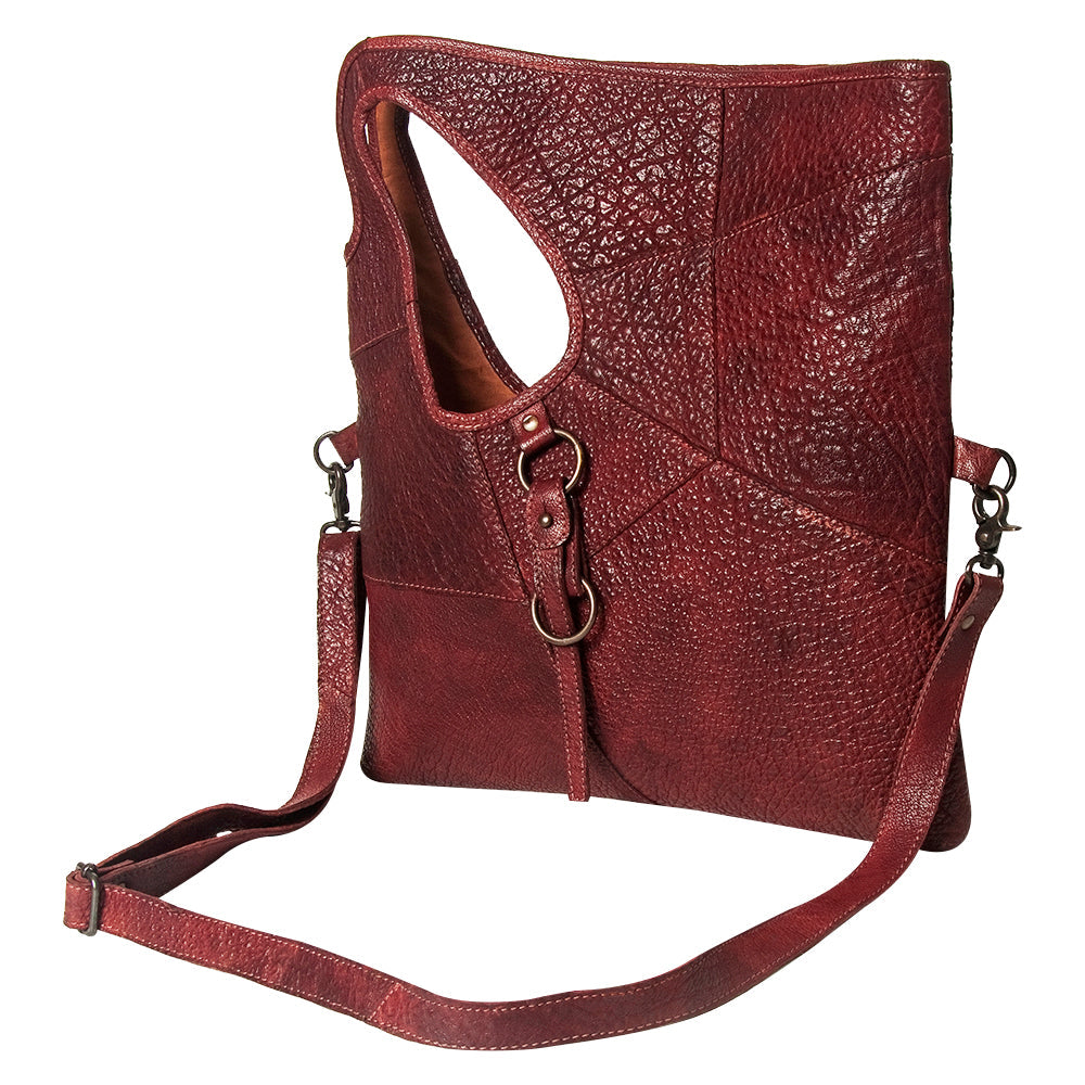 Never Mind Clutch Vintage Handmade Genuine Cowhide Leather