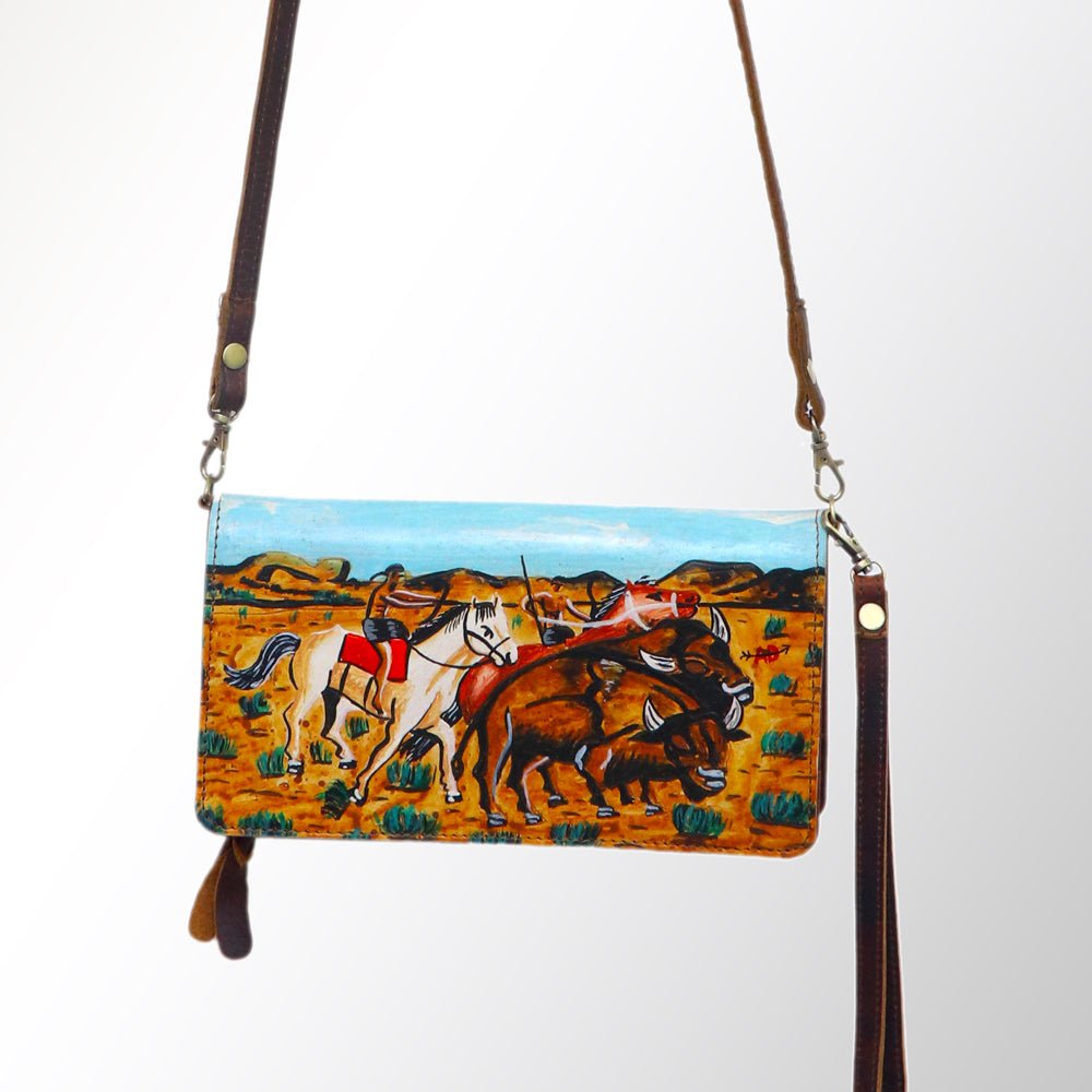 American Darling Organiser Hair-On Hand Tooled Genuine Leather