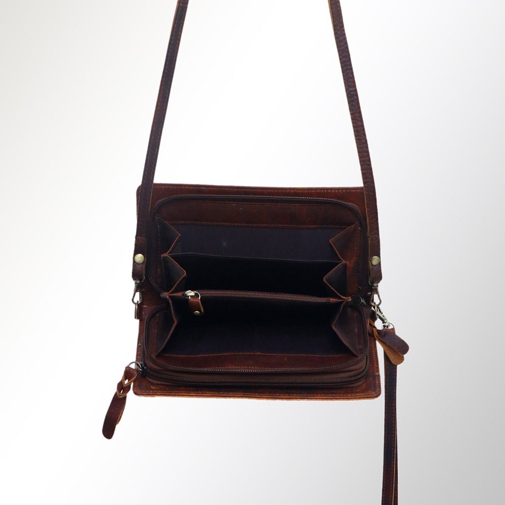 American Darling Organiser Hair-On Hand Tooled Genuine Leather