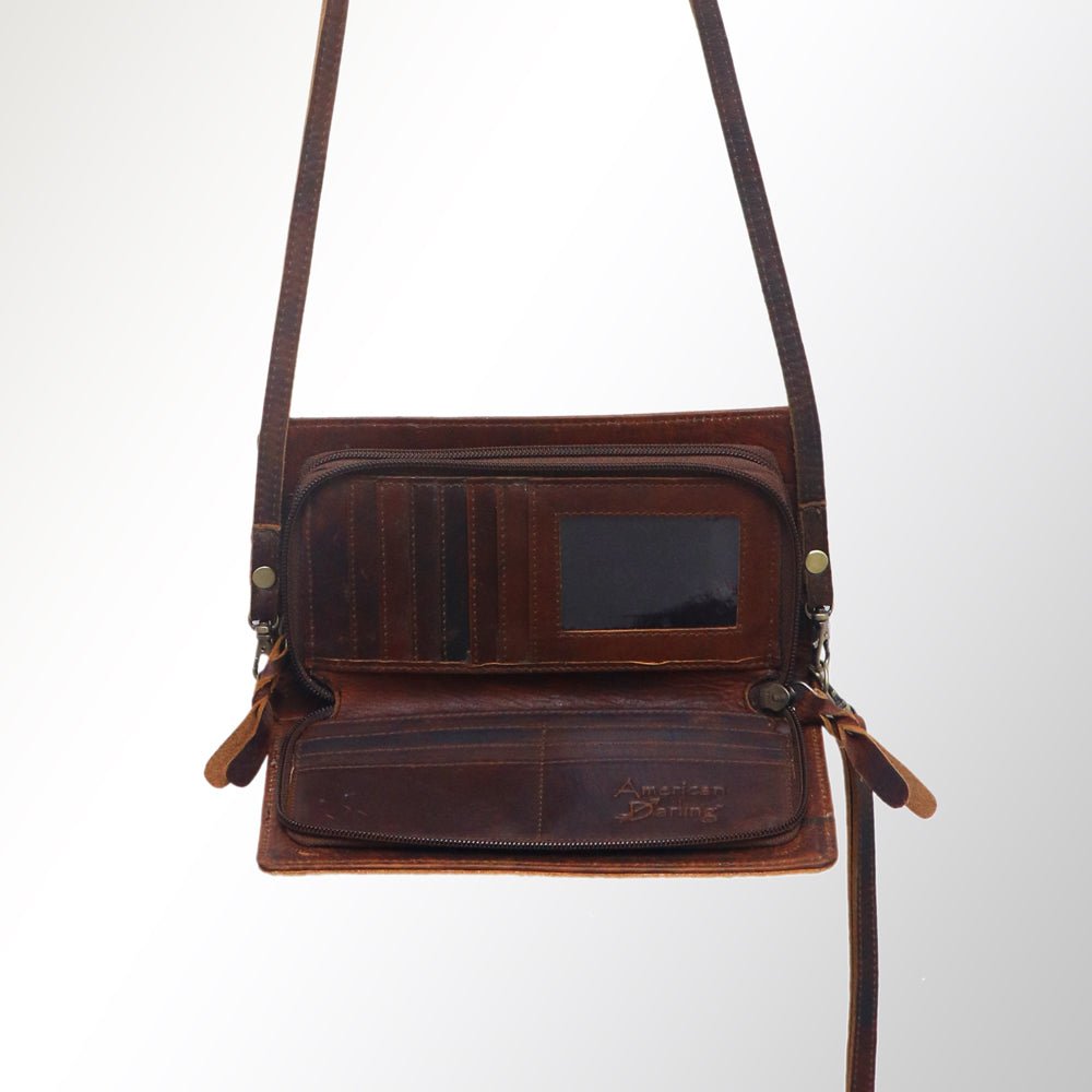 American Darling Organiser Hair-On Hand Tooled Genuine Leather