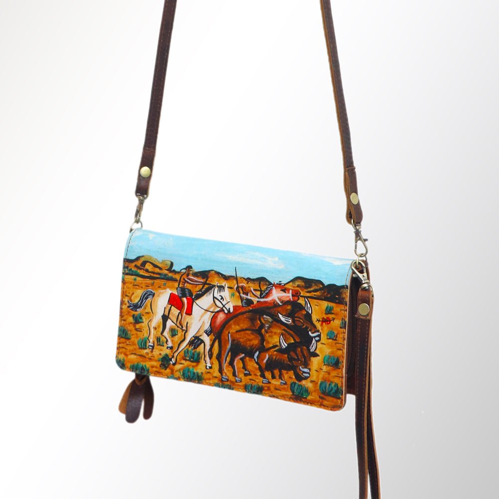 American Darling Organiser Hair-On Hand Tooled Genuine Leather