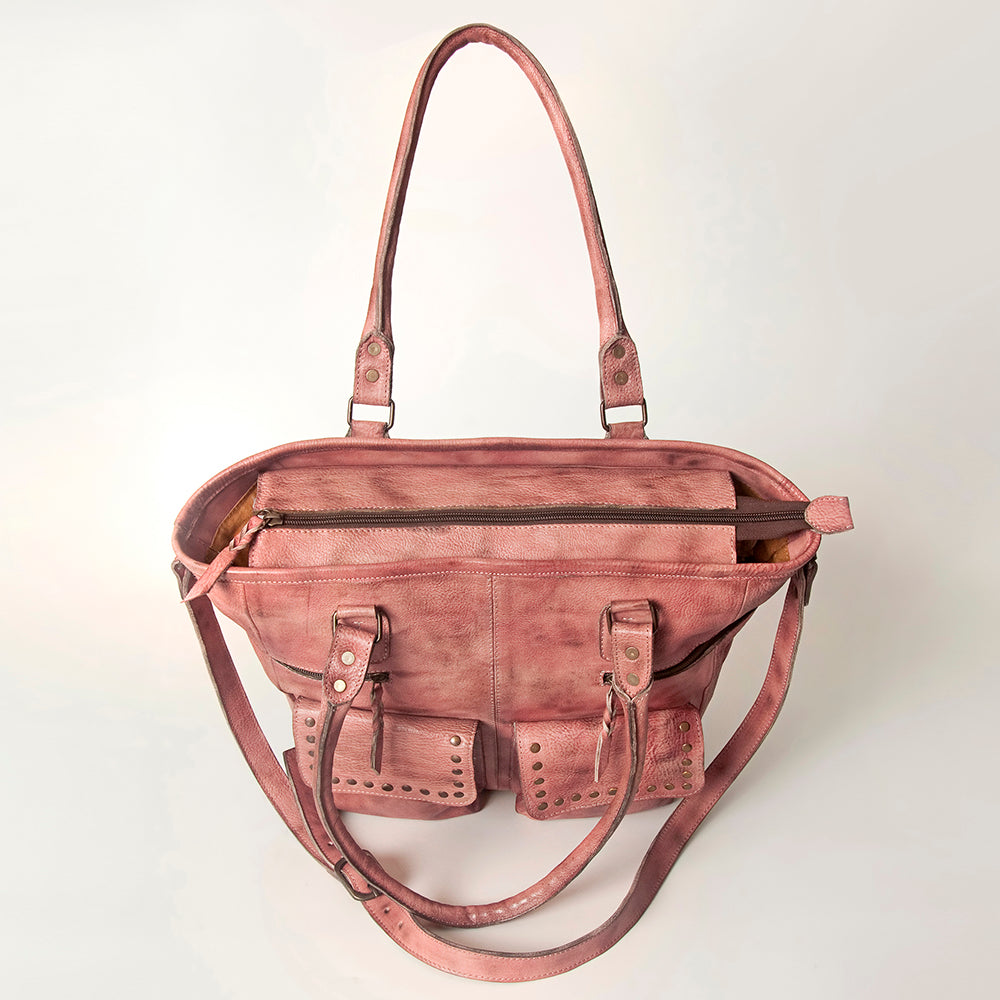 Never Mind Tote Vintage Handmade Genuine Cowhide Leather