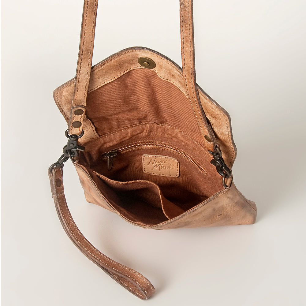 Never Mind Crossbody Vintage Handmade Genuine Cowhide Leather