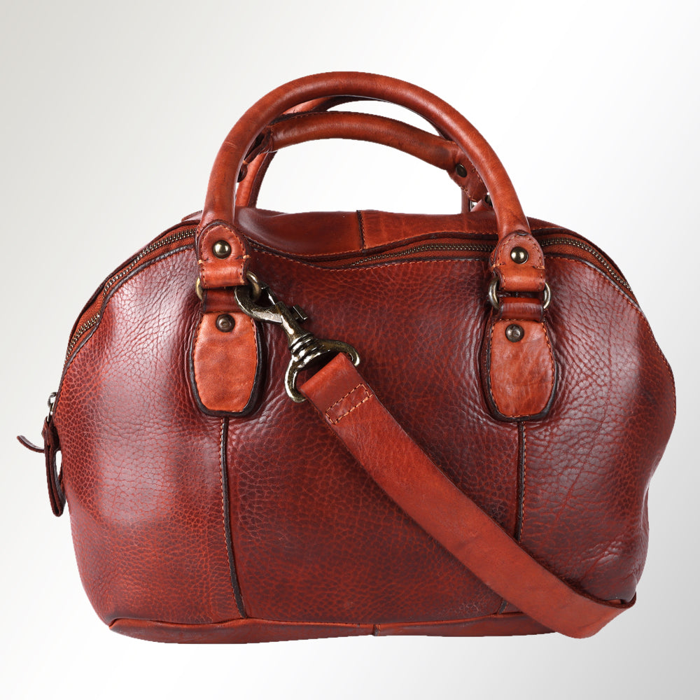 Spaghetti Western Tote Vintage Handmade Drum Dyed Genuine European Cowhide Leather