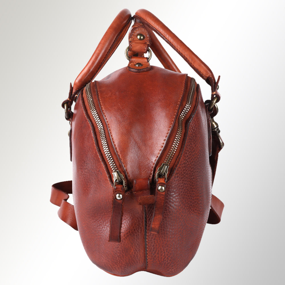 Spaghetti Western Tote Vintage Handmade Drum Dyed Genuine European Cowhide Leather