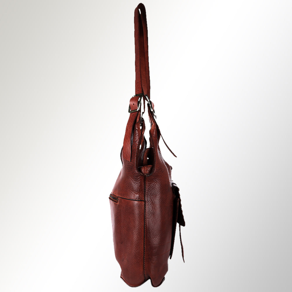Spaghetti Western Tote Vintage Handmade Drum Dyed Genuine European Cowhide Leather