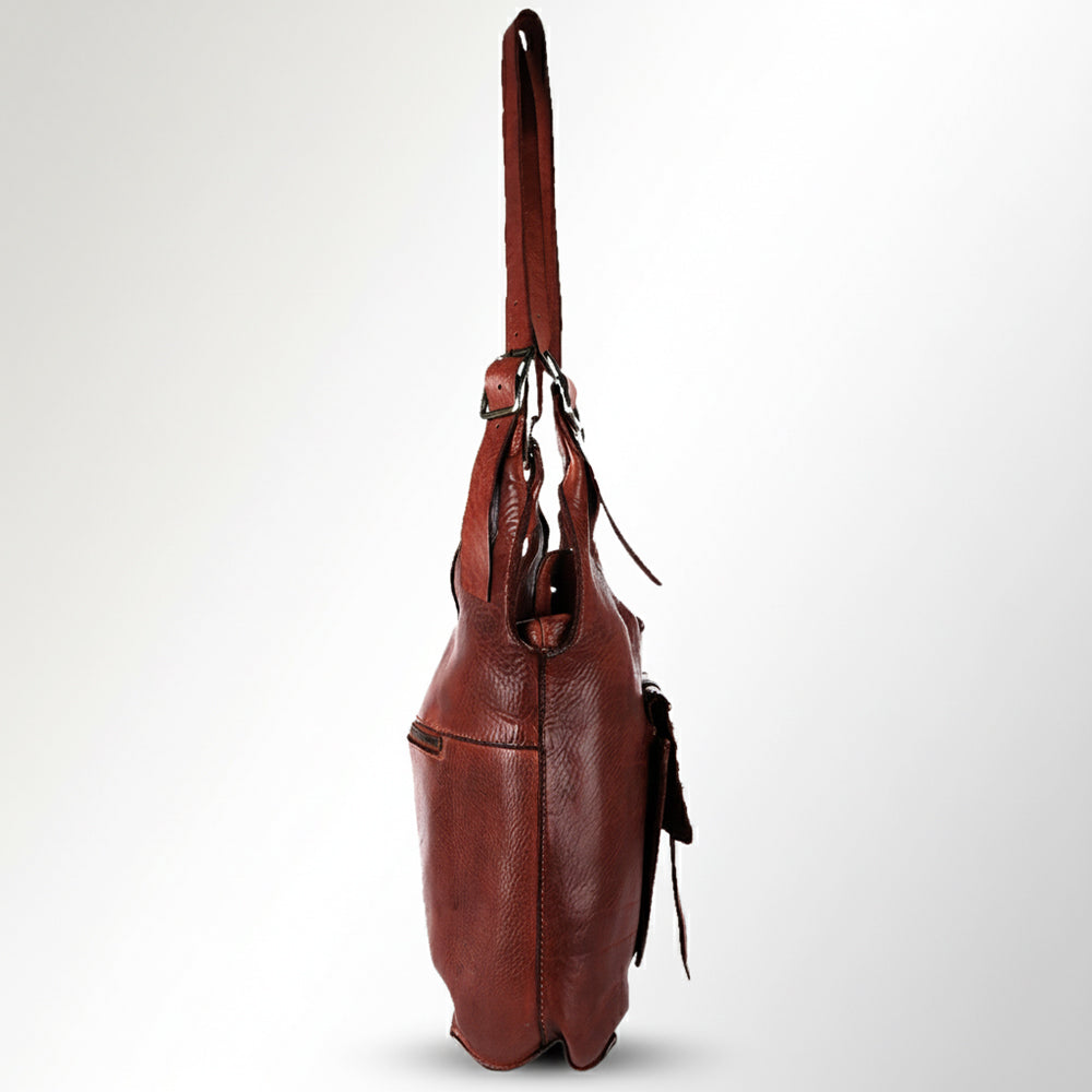 Spaghetti Western Swc125Cg Tote Vintage Handmade Drum Dyed Genuine European Cowhide Leather Women Bag Western Handbag Purse