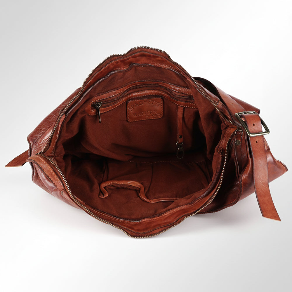 Spaghetti Western Swc125Cg Tote Vintage Handmade Drum Dyed Genuine European Cowhide Leather Women Bag Western Handbag Purse