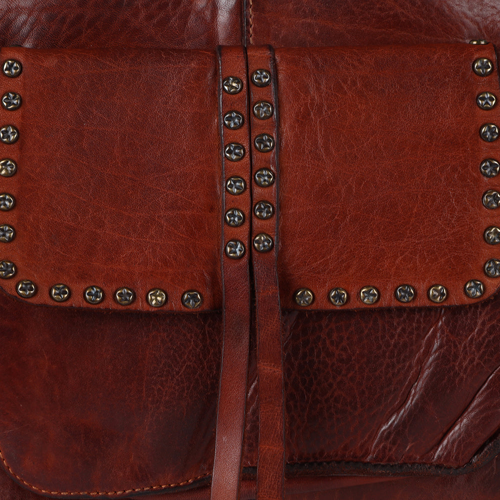 Spaghetti Western Tote Vintage Handmade Drum Dyed Genuine European Cowhide Leather