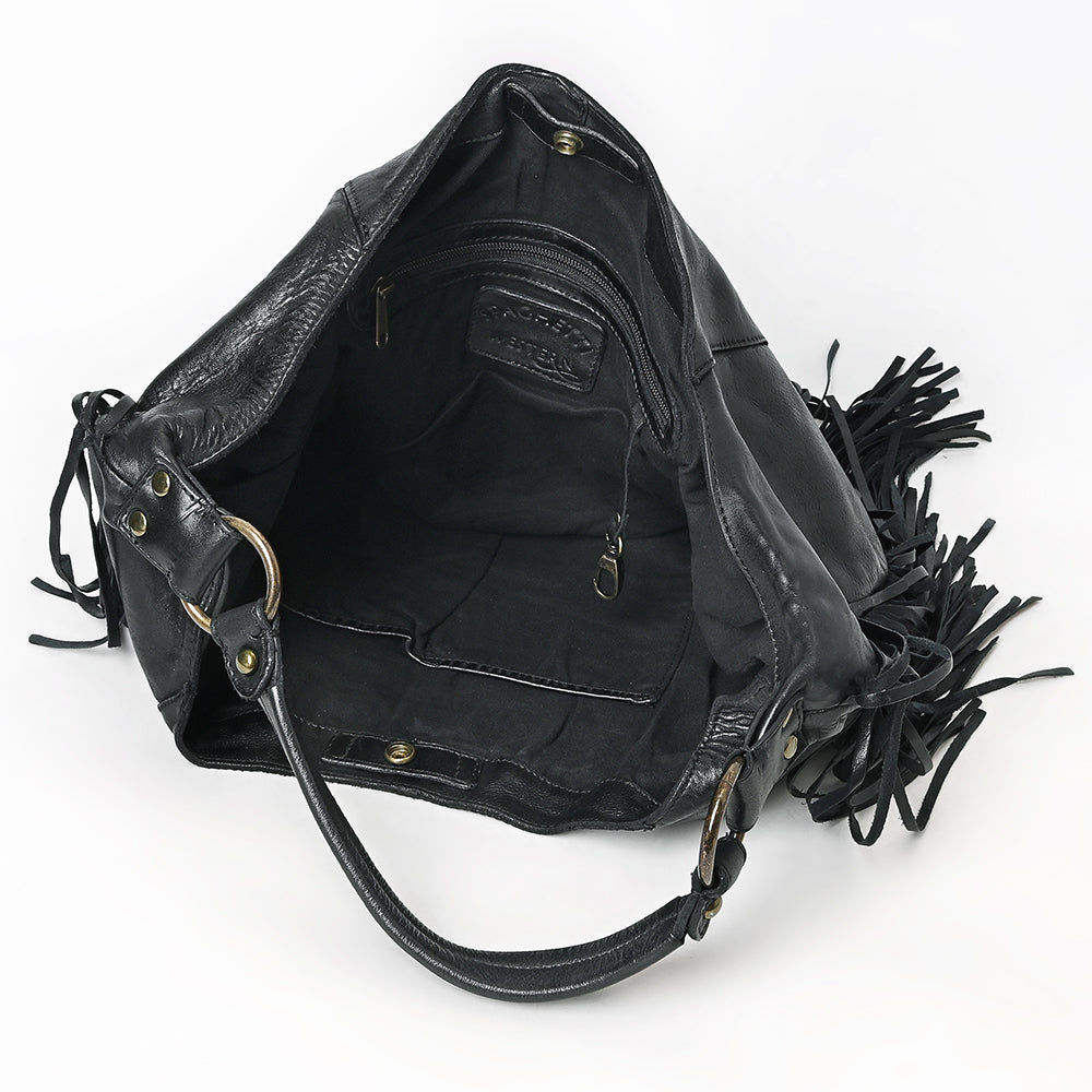 Spaghetti Western Hobo Vintage Handmade Drum Dyed Genuine European Cowhide Leather
