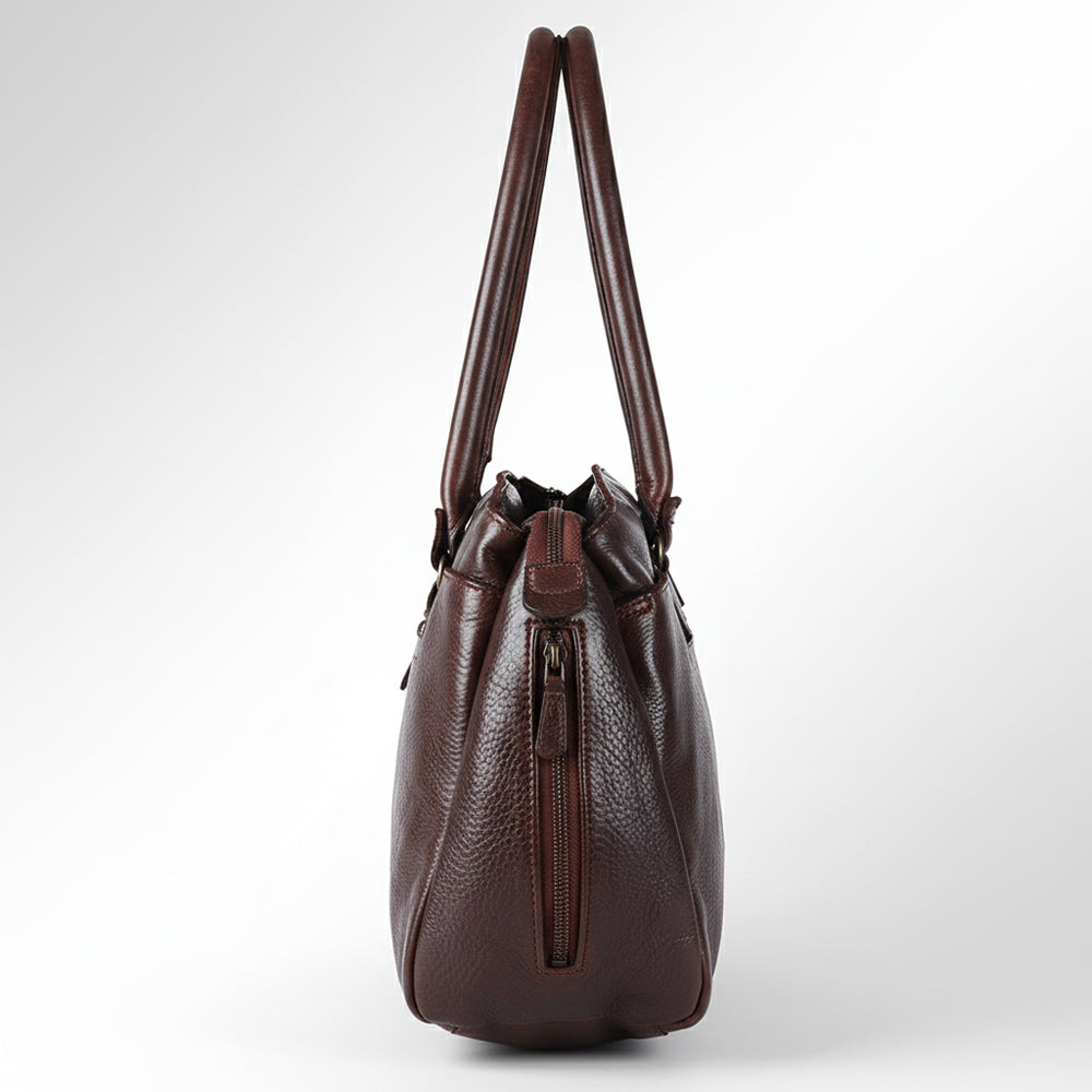 Spaghetti Western Swc131Brn Tote Vintage Handmade Drum Dyed Genuine European Cowhide Leather Women Bag Western Handbag Purse