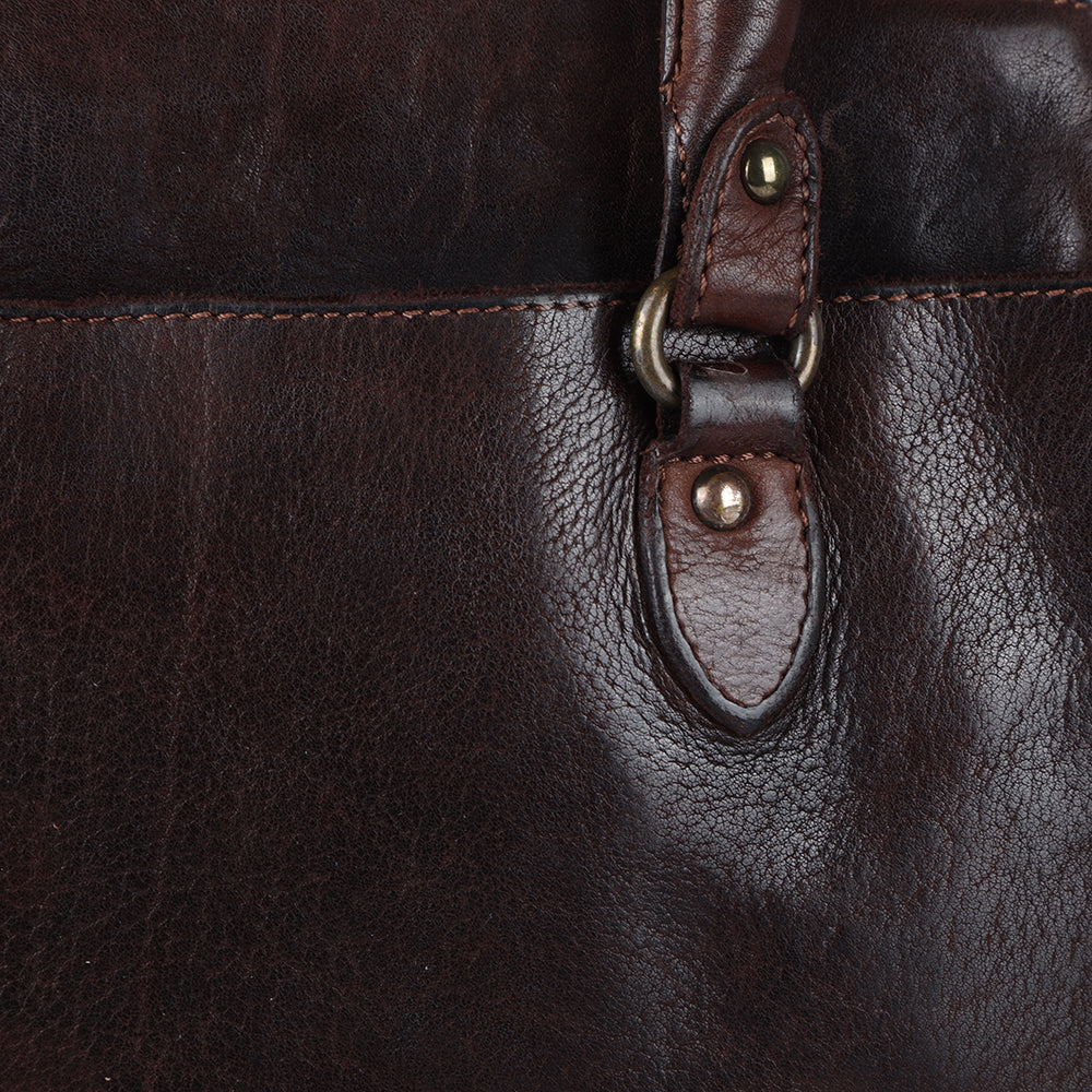 Spaghetti Western Tote Vintage Handmade Drum Dyed Genuine European Cowhide Leather