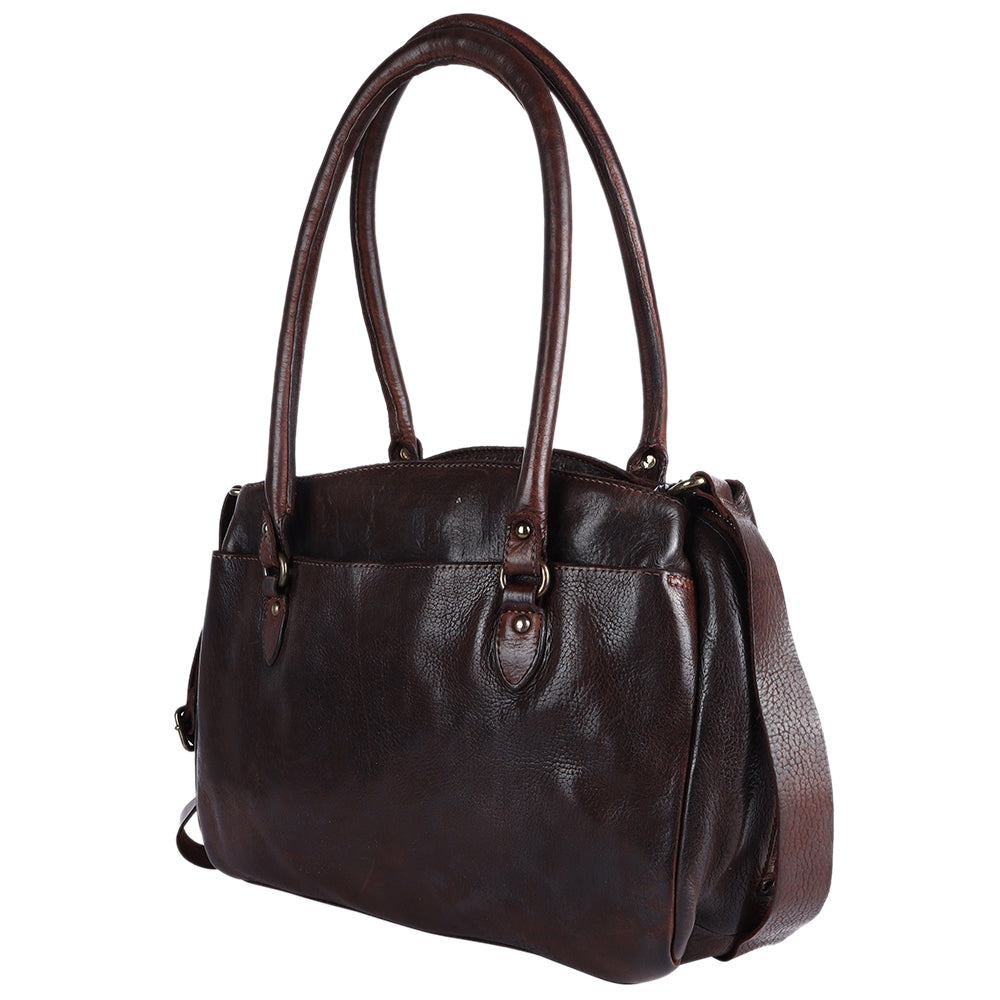 Spaghetti Western Tote Vintage Handmade Drum Dyed Genuine European Cowhide Leather