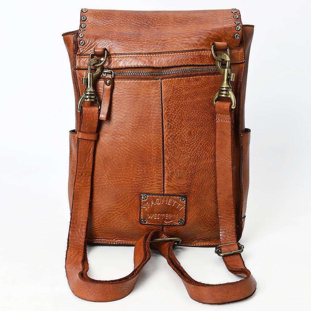 Spaghetti Western Tote Vintage Handmade Drum Dyed Genuine European Cowhide Leather