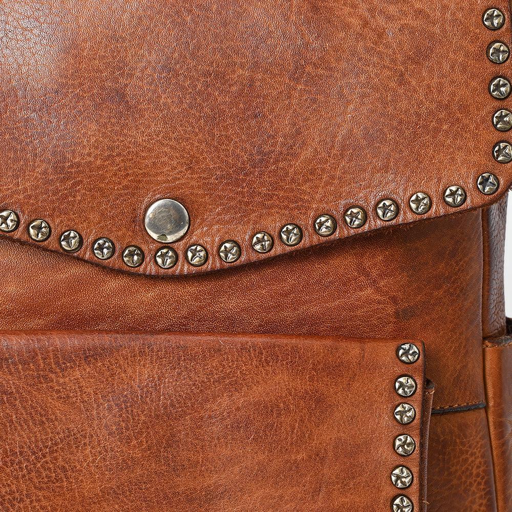 Spaghetti Western Tote Vintage Handmade Drum Dyed Genuine European Cowhide Leather