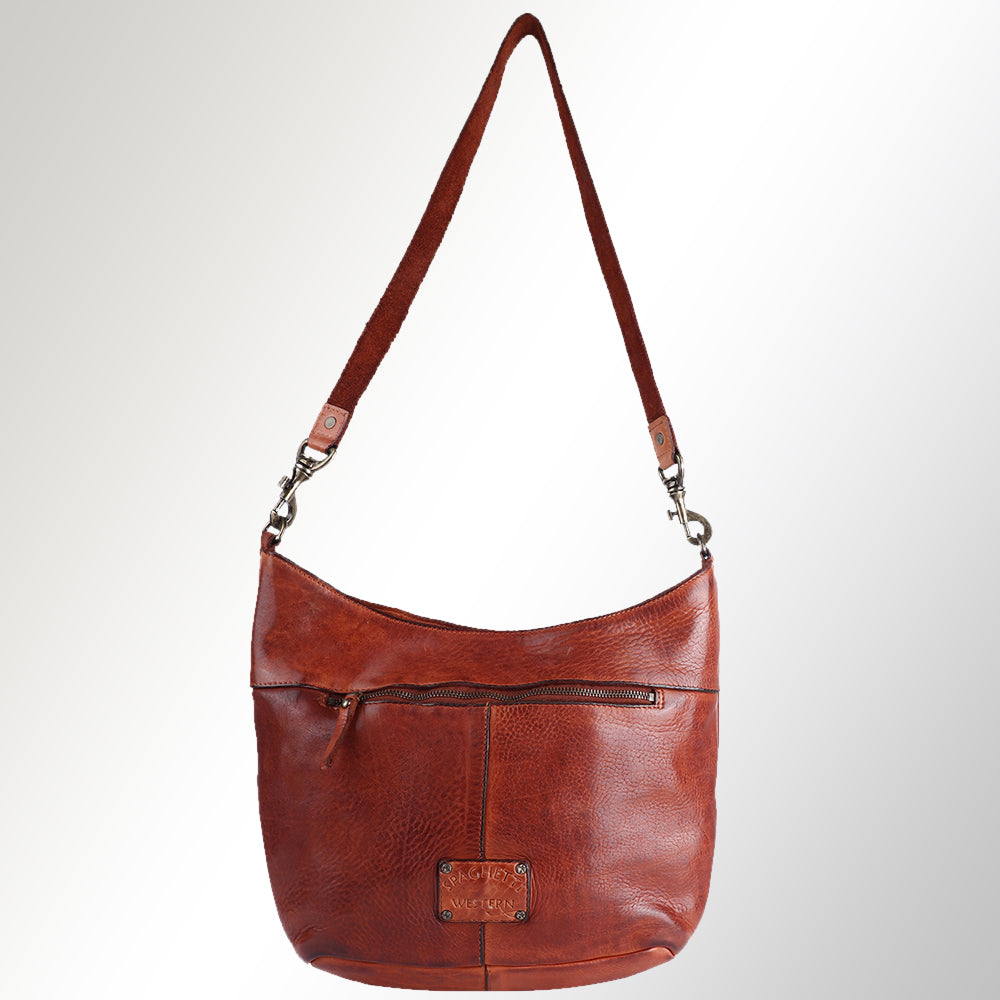 Spaghetti Western Hobo Vintage Handmade Drum Dyed Genuine European Cowhide Leather