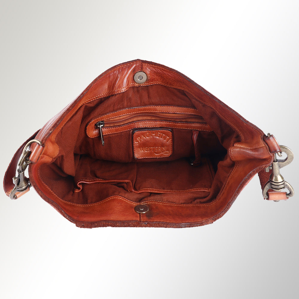 Spaghetti Western Hobo Vintage Handmade Drum Dyed Genuine European Cowhide Leather