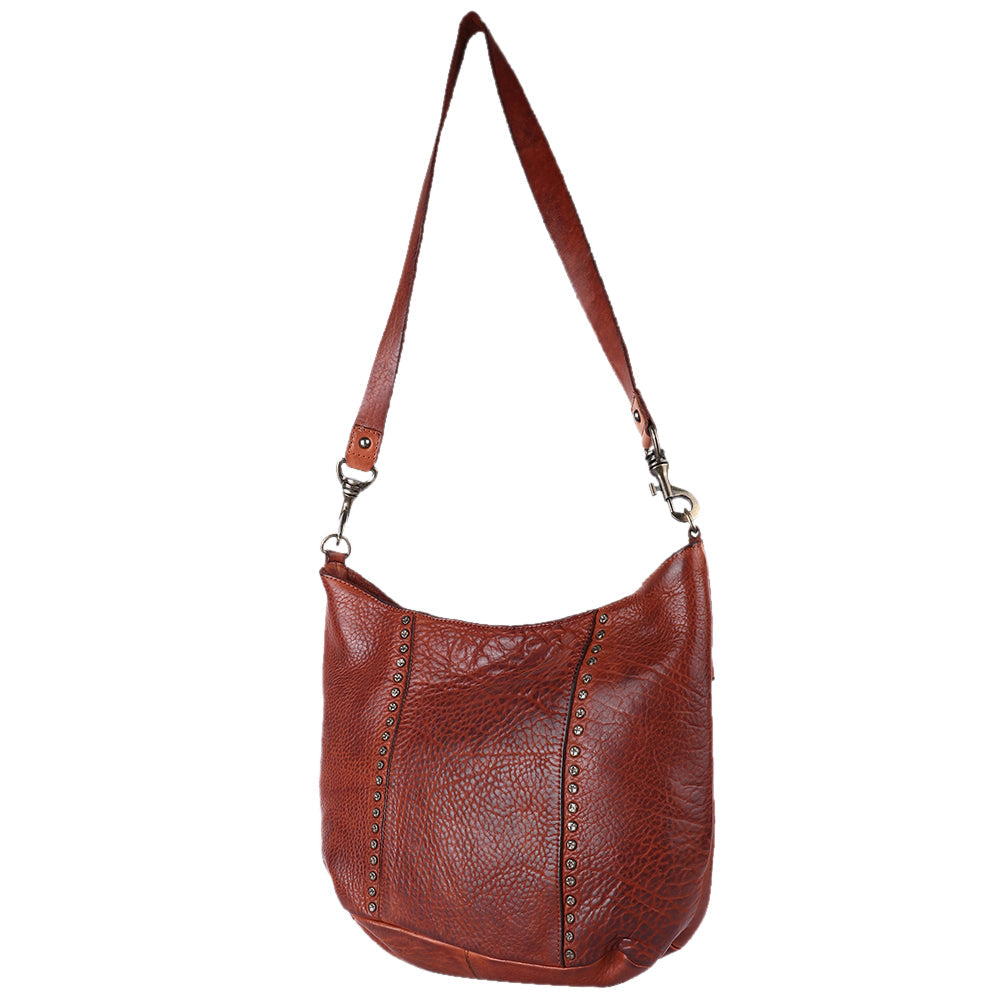 Spaghetti Western Hobo Vintage Handmade Drum Dyed Genuine European Cowhide Leather