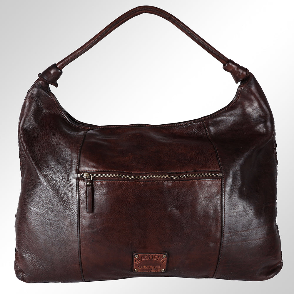 Spaghetti Western Hobo Vintage Handmade Drum Dyed Genuine European Cowhide Leather