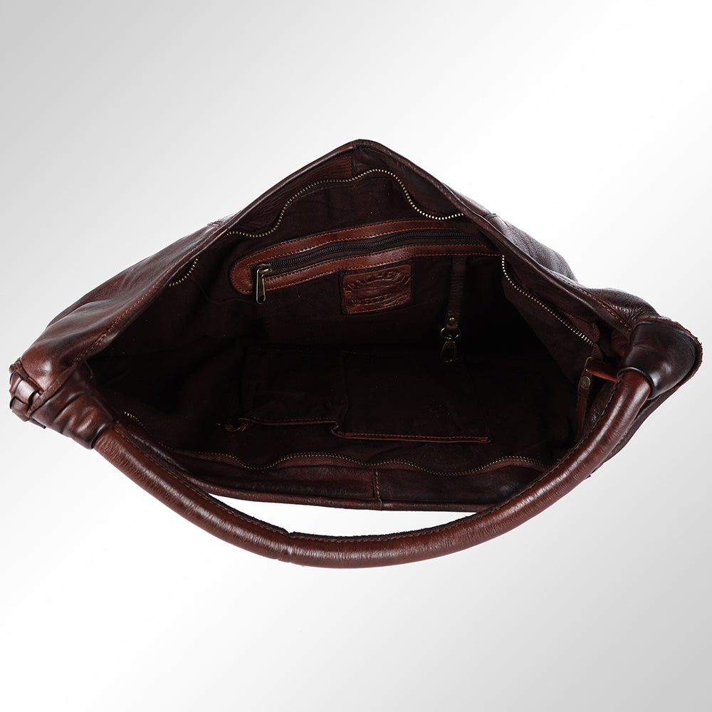 Spaghetti Western Hobo Vintage Handmade Drum Dyed Genuine European Cowhide Leather