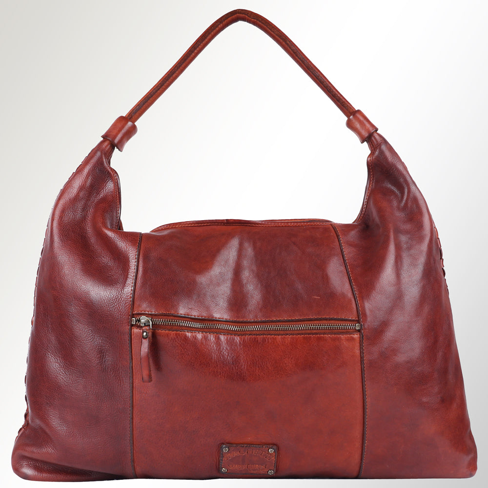 Spaghetti Western Hobo Vintage Handmade Drum Dyed Genuine European Cowhide Leather