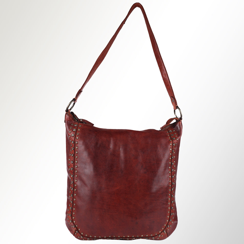 Spaghetti Western Hobo Vintage Handmade Drum Dyed Genuine European Cowhide Leather