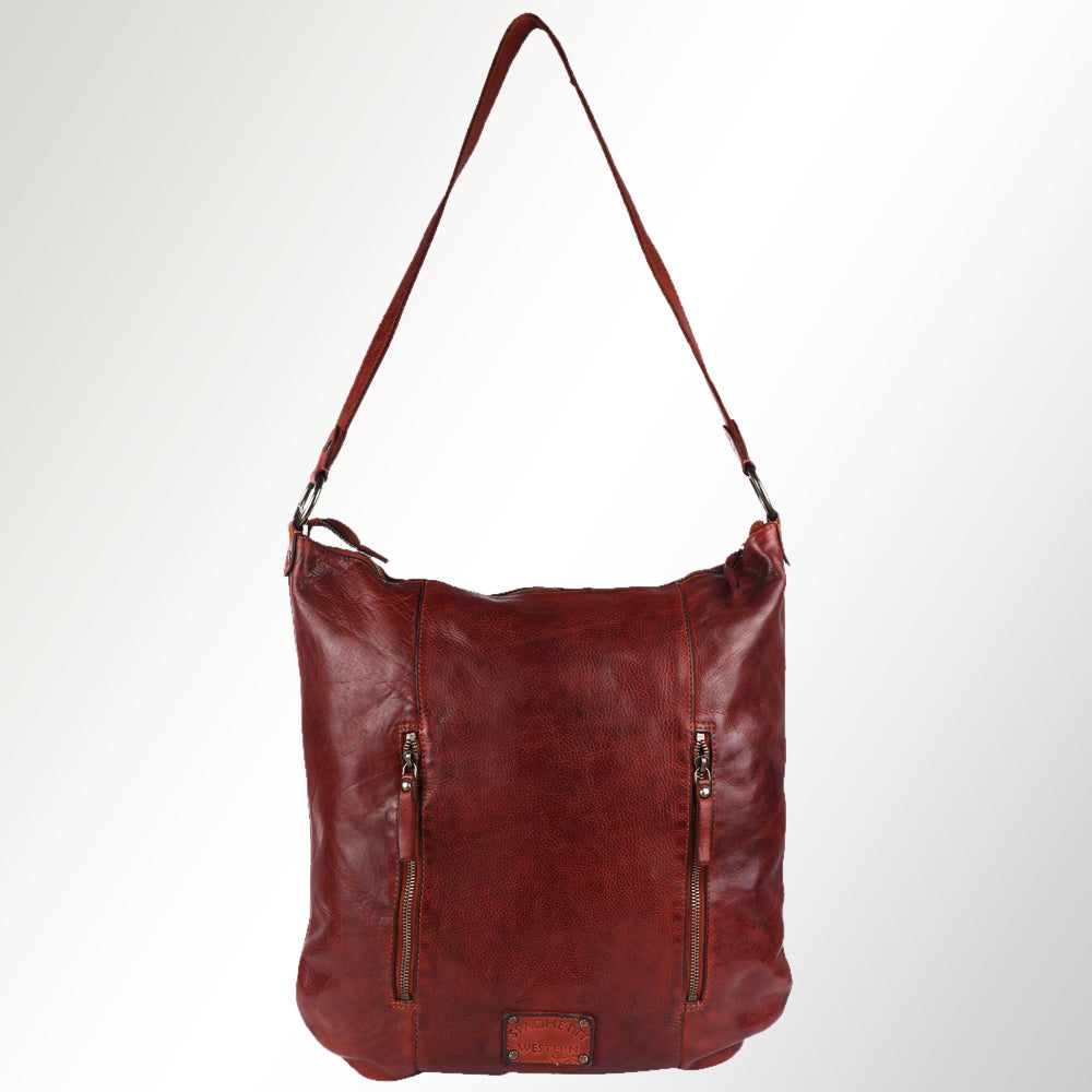Spaghetti Western Hobo Vintage Handmade Drum Dyed Genuine European Cowhide Leather