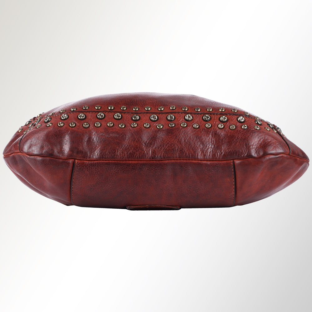 Spaghetti Western Hobo Vintage Handmade Drum Dyed Genuine European Cowhide Leather