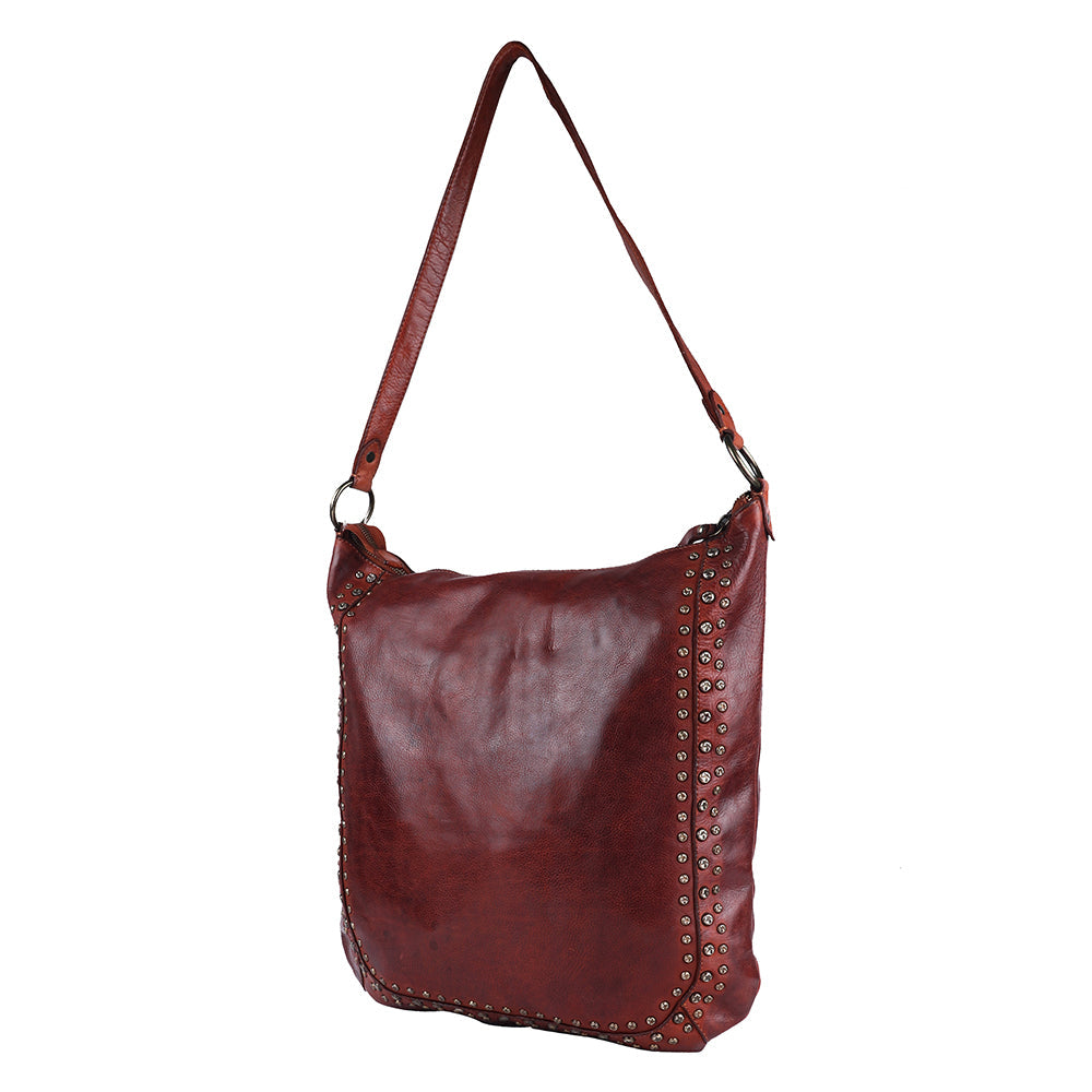 Spaghetti Western Hobo Vintage Handmade Drum Dyed Genuine European Cowhide Leather
