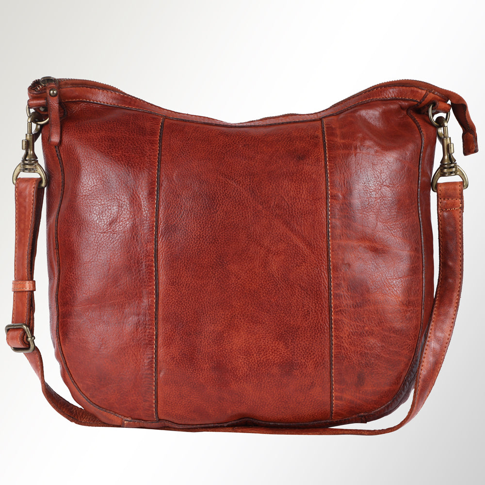 Spaghetti Western Hobo Vintage Handmade Drum Dyed Genuine European Cowhide Leather