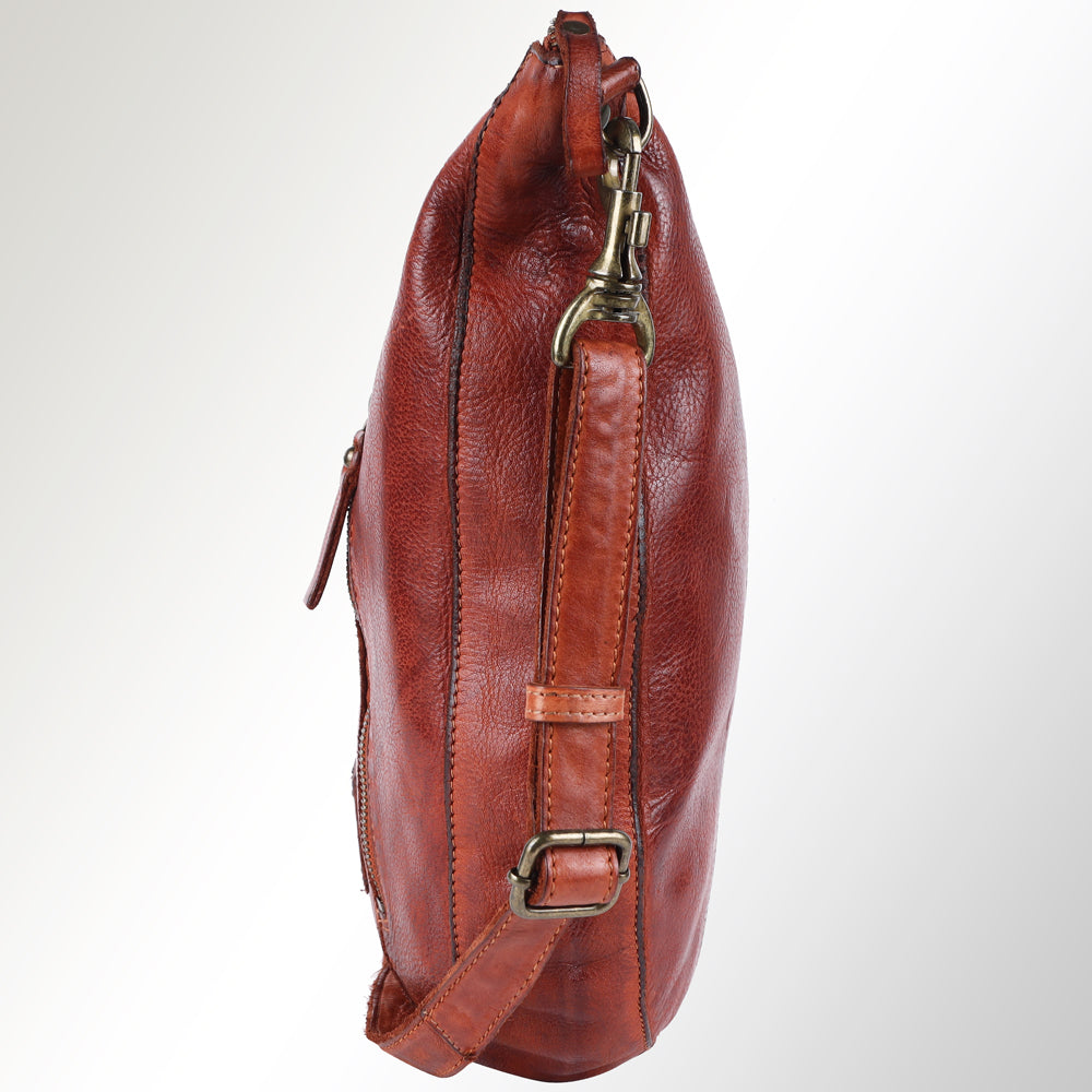 Spaghetti Western Hobo Vintage Handmade Drum Dyed Genuine European Cowhide Leather