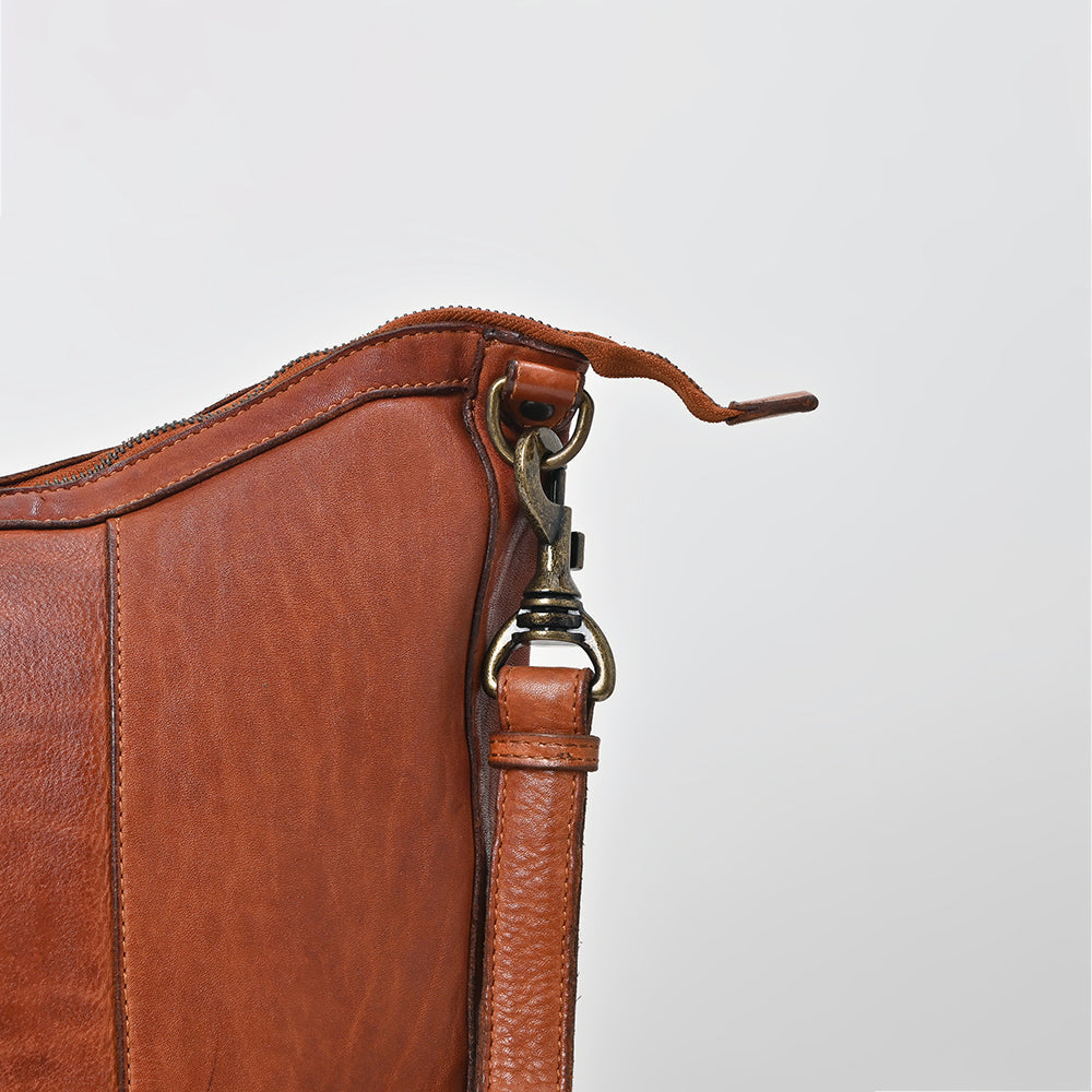 Spaghetti Western Swc143Cg Hobo Vintage Handmade Drum Dyed Genuine European Cowhide Leather Women Bag Western Handbag Purse