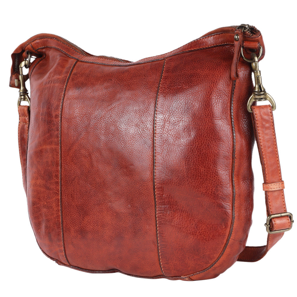 Spaghetti Western Hobo Vintage Handmade Drum Dyed Genuine European Cowhide Leather