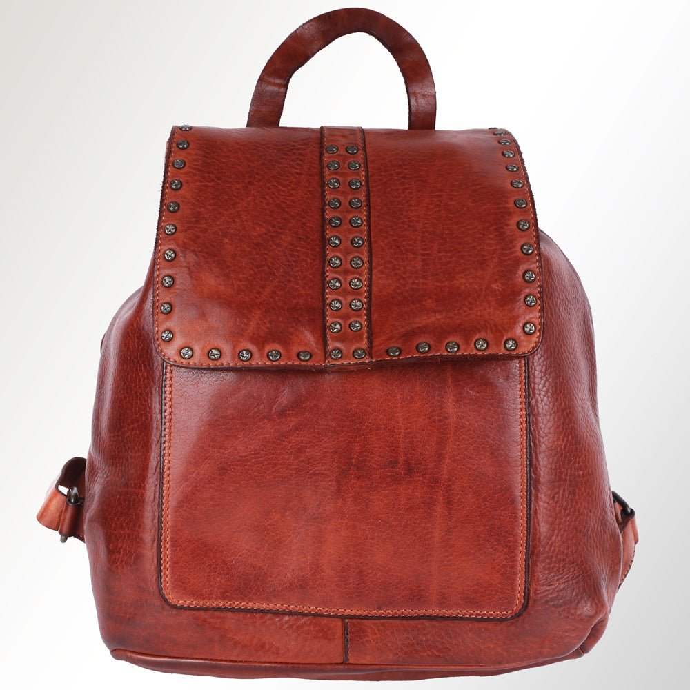 Spaghetti Western Backpack Vintage Handmade Drum Dyed Genuine European Cowhide Leather