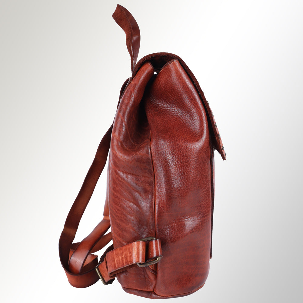 Spaghetti Western Backpack Vintage Handmade Drum Dyed Genuine European Cowhide Leather
