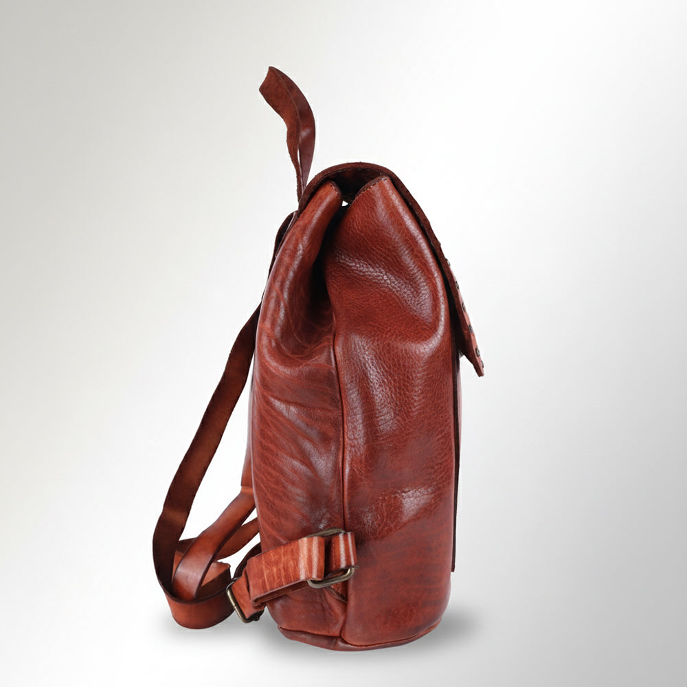 Spaghetti Western Swc145Acg Backpack Vintage Handmade Drum Dyed Genuine European Cowhide Leather Women Bag Western Handbag Purse