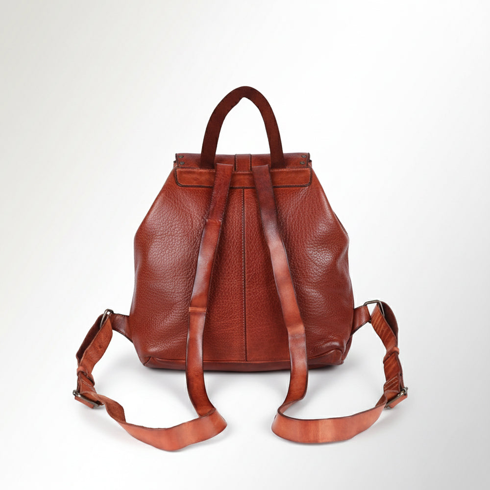 Spaghetti Western Swc145Acg Backpack Vintage Handmade Drum Dyed Genuine European Cowhide Leather Women Bag Western Handbag Purse