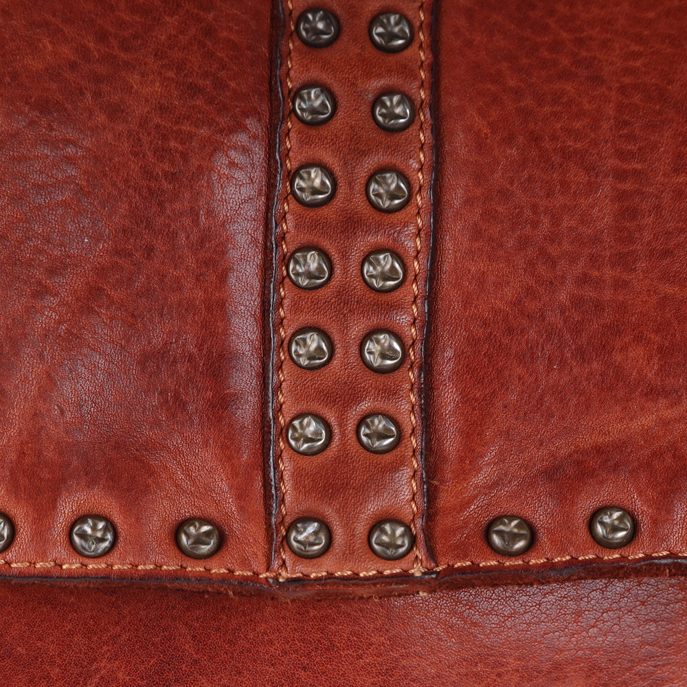 Spaghetti Western Backpack Vintage Handmade Drum Dyed Genuine European Cowhide Leather