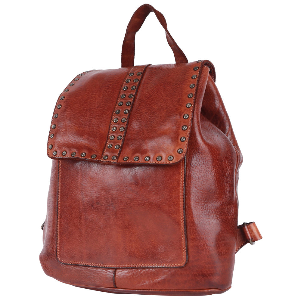 Spaghetti Western Backpack Vintage Handmade Drum Dyed Genuine European Cowhide Leather