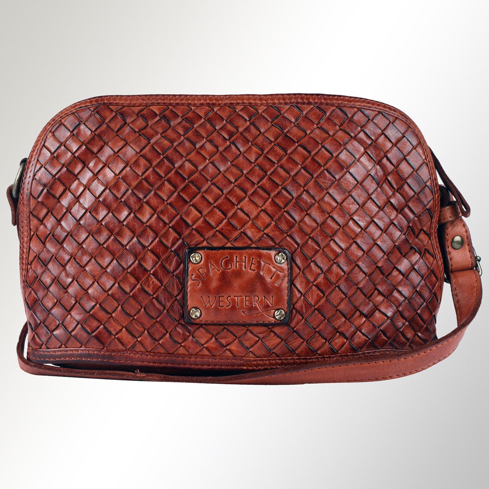 Spaghetti Western Crossbody Vintage Handmade Drum Dyed Genuine European Cowhide Leather