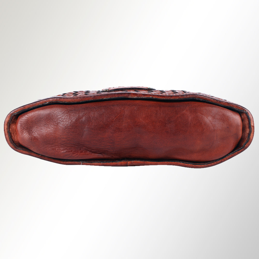 Spaghetti Western Crossbody Vintage Handmade Drum Dyed Genuine European Cowhide Leather
