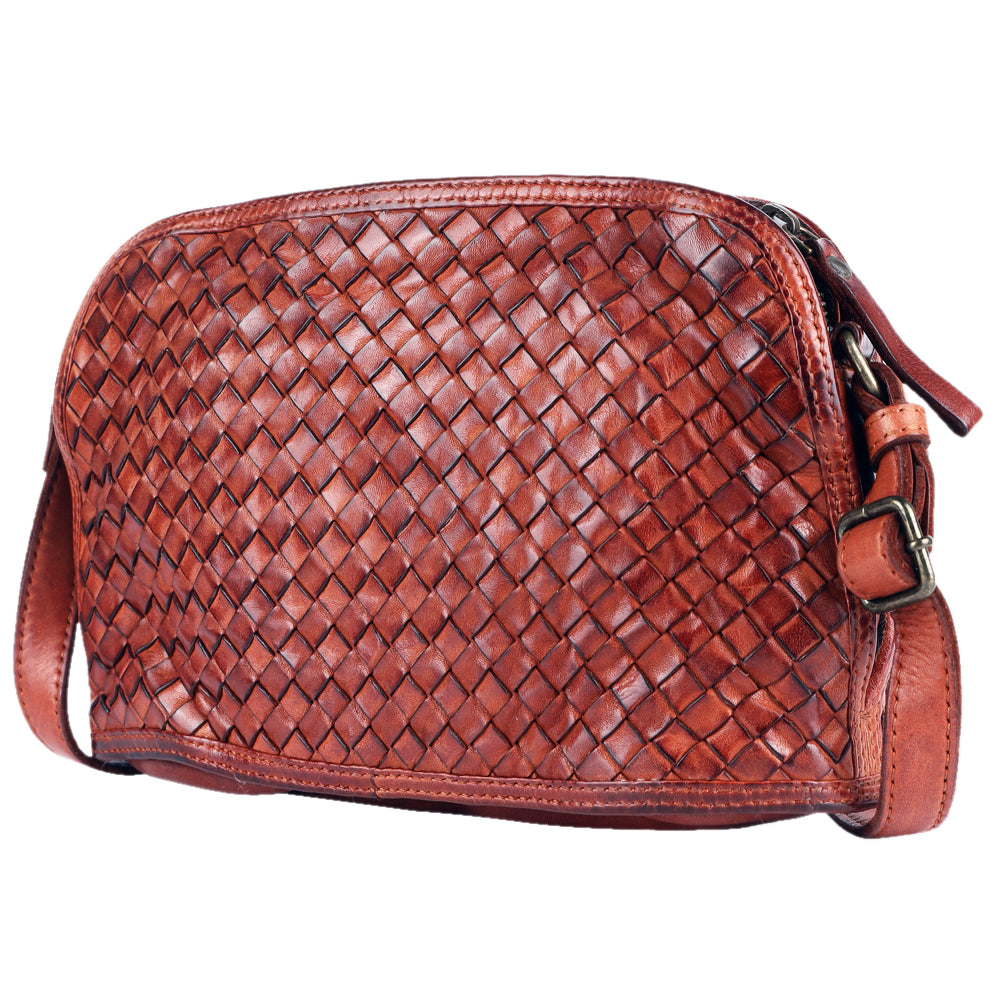 Spaghetti Western Crossbody Vintage Handmade Drum Dyed Genuine European Cowhide Leather