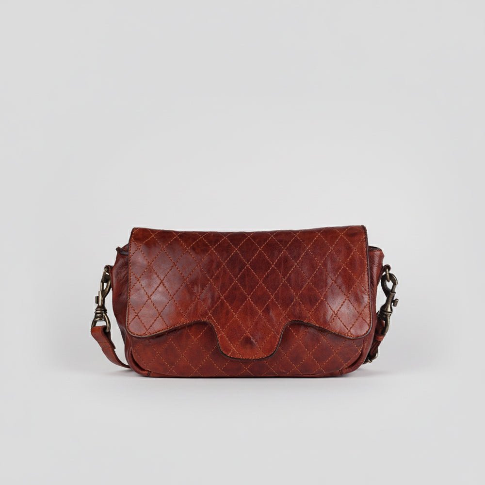 Envelope Style Leather Handbag With Genuine European Cowhide Full Grain Elegant Purse